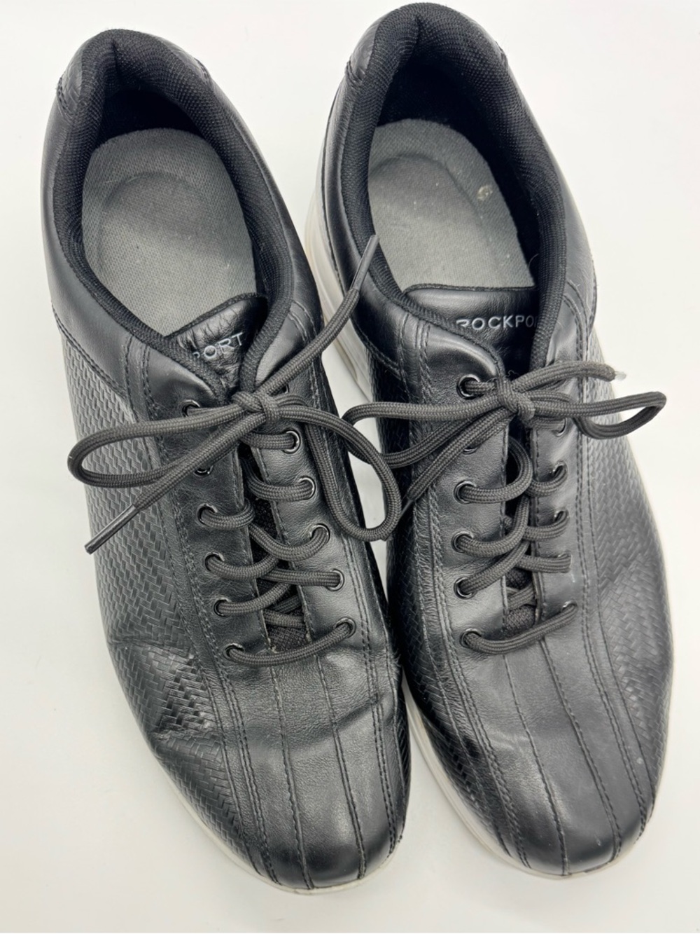 Rockport Men's Black Leather Lace-Up Athletic Casual Sneakers - Picture 1 of 6